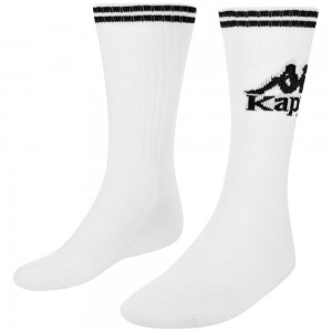 Men Kappa Authentic Aster 1pack Socks White | 810652-FWI