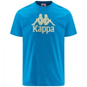 Men Kappa Authentic Estessi T-Shirt Blue | 073825-HJE