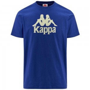 Men Kappa Authentic Estessi T-Shirt Blue | 372091-EKJ