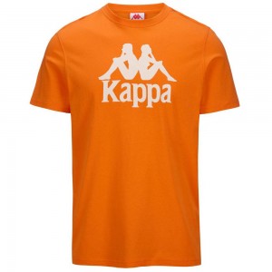 Men Kappa Authentic Estessi T-Shirt Orange | 875104-ZXE