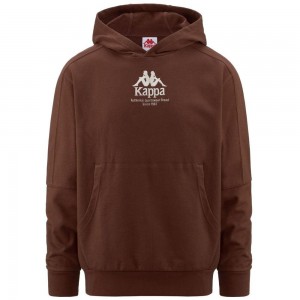 Men Kappa Authentic Giano Organic Hoodie Brown | 401762-MKE