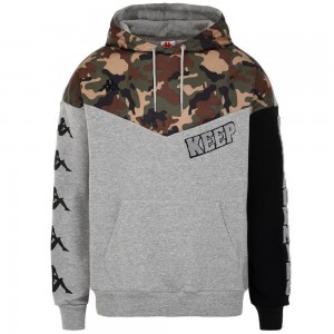 Men Kappa Authentic Graphik Vibo Hoodie Grey | 847092-OPY