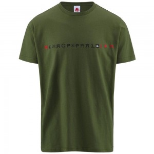 Men Kappa Authentic Jpn Genes T-Shirt Green | 013624-FPR