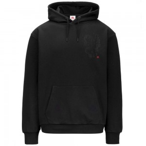 Men Kappa Authentic Jpn Gentis Hoodie Black | 274530-OID