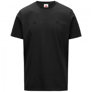 Men Kappa Authentic Jpn Glifer T-Shirt Black | 459368-CSE