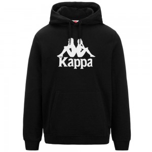 Men Kappa Authentic Malmo 2 Hoodie Black | 614507-DIQ