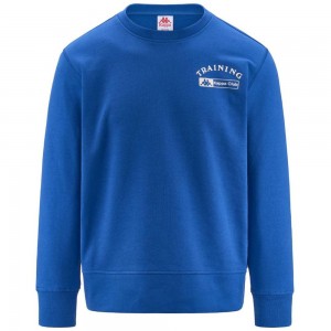 Men Kappa Authentic Snipu Organic Sweater Blue | 172360-RPO