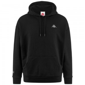 Men Kappa Authentic Tallyx Hoodie Black | 138902-GZH