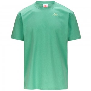 Men Kappa Authentic Tayloryx T-Shirt Green | 419287-SNQ