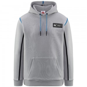 Men Kappa Authentic Tech Zedek Hoodie Grey | 482693-VRH