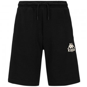 Men Kappa Authentic Uppsala 2 Shorts Black | 405231-XKU