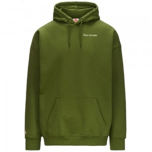 Men Kappa Authentic Varian Hoodie Green | 408236-RWO