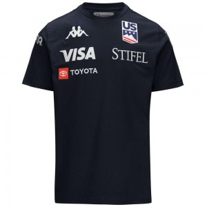 Men Kappa Ayba2 Us T-Shirt Navy | 790435-FCS