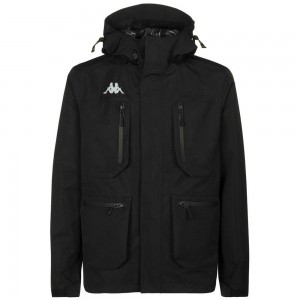 Men Kappa Bacriver Jacket Black | 325476-JRV