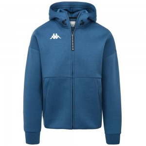 Men Kappa Bacster Hoodie Blue | 321794-GYC