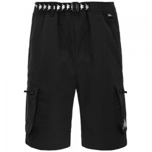 Men Kappa Bortis Shorts Black | 370195-ORX