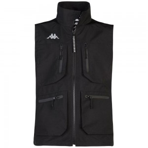 Men Kappa Broover Jacket Black | 572401-RWV