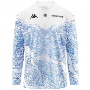 Men Kappa Cento Manches Longues Nss Sports Jersey Blue | 432810-ZHU