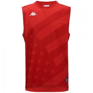 Men Kappa Drideca Us Tank Top Red | 291376-RIJ