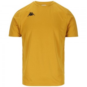 Men Kappa Eocene T-Shirt Yellow | 061235-IBG