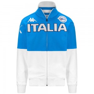 Men Kappa Eroi Jkt Italia Fick Jacket Blue | 162907-YTE