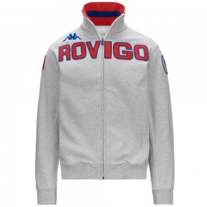 Men Kappa Eroi Jkt Rovigo Jacket Grey | 274160-PDE