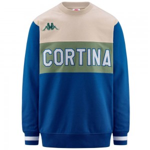 Men Kappa Eroi Round Cortina Sweater Blue | 608142-JNP