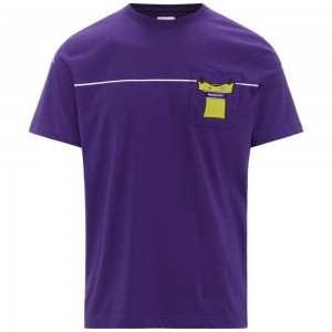 Men Kappa Febbox Fiorentina T-Shirt Purple | 743218-CJT