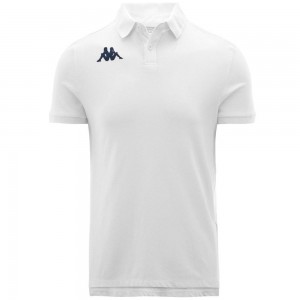 Men Kappa Fimas Polo Shirt White | 894625-GTJ