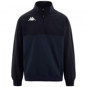 Men Kappa Finner Sweater Navy | 175246-HAU