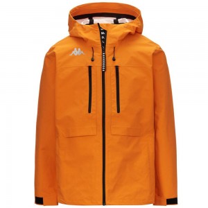 Men Kappa Hushuo Jacket Yellow | 106785-JKQ