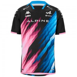 Men Kappa Kombat 2024 Ocon Alpine F1 Jersey Black | 365291-LZN