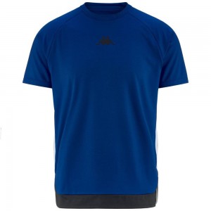 Men Kappa Kombat Dune T-Shirt Blue | 314076-TCK