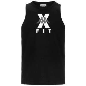 Men Kappa Kombat Wkt Ebolto Tank Top Black | 905873-HLN