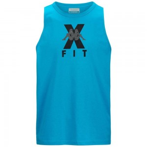 Men Kappa Kombat Wkt Ebolto Tank Top Blue | 986312-XJM