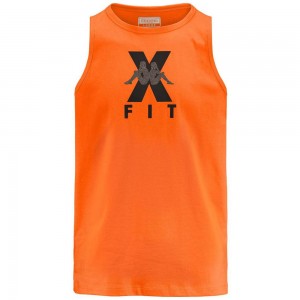 Men Kappa Kombat Wkt Ebolto Tank Top Orange | 506839-CFV