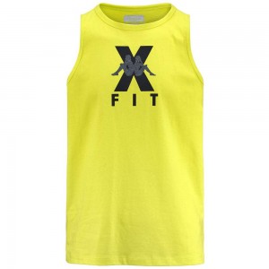 Men Kappa Kombat Wkt Ebolto Tank Top Yellow | 234907-DXL