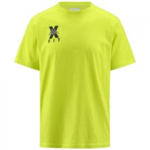 Men Kappa Kombat Wkt Ecairo T-Shirt Yellow | 736489-DAU