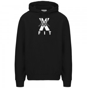 Men Kappa Kombat Wkt Eterro Hoodie Black | 749605-VTM