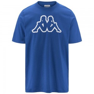 Men Kappa Logo Amberis T-Shirt Blue | 827546-ZHM