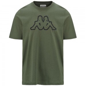 Men Kappa Logo Amberis T-Shirt Green | 607938-UOM