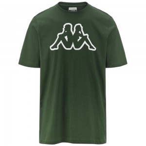 Men Kappa Logo Amberis T-Shirt Green | 792506-FLH