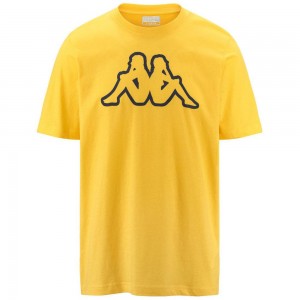 Men Kappa Logo Amberis T-Shirt Yellow | 930428-YWC