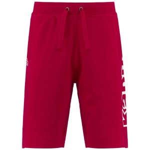 Men Kappa Logo Bilmer Shorts Red | 264580-FSZ