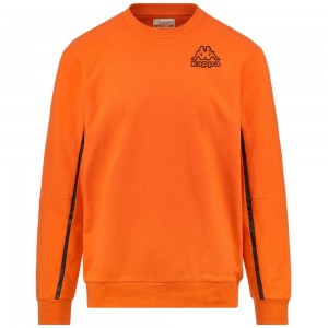 Men Kappa Logo Damian Sweater Orange | 705629-RGQ