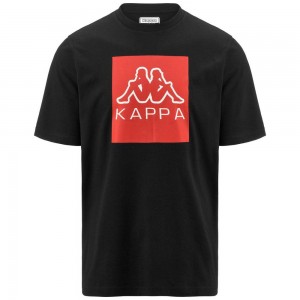 Men Kappa Logo Ediz T-Shirt Black | 834709-EFD