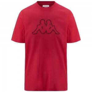 Men Kappa Logo Enea T-Shirt Red | 209861-ZBH