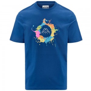 Men Kappa Logo Eremo T-Shirt Blue | 207514-ITM