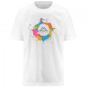 Men Kappa Logo Eremo T-Shirt White | 972435-WRN