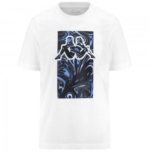 Men Kappa Logo Ezio T-Shirt White | 587104-CRO